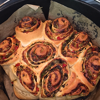 Pizza-Pesto-Schnecken