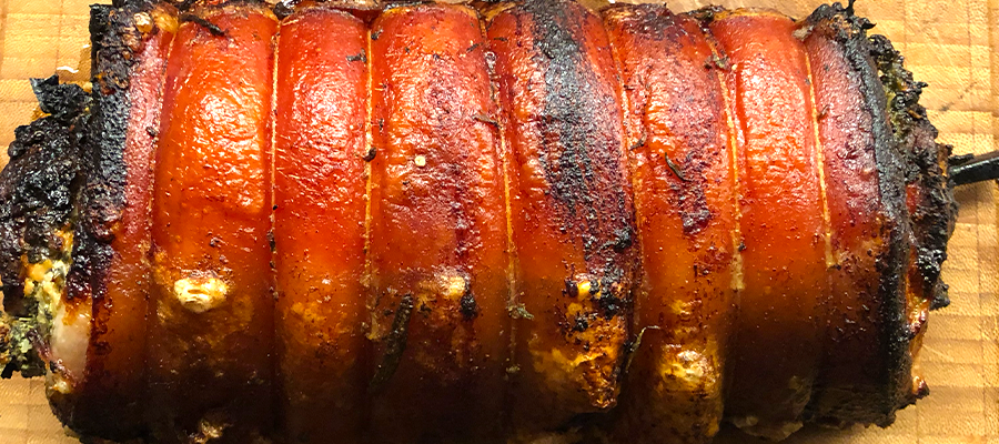 Schweinebauchrollbraten vom Gasgrill